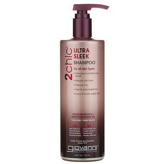 Giovanni, 2chic, Ultra-Sleek Shampoo, For All Hair Types, Brazilian Keratin + Moroccan Argan Oil, 24 fl oz (710 ml)