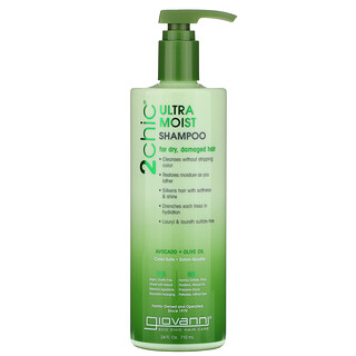 Giovanni, 2chic, Ultra-Moist Shampoo, For Dry, Damaged Hair, Avocado + Olive Oil, 24 fl oz (710 ml)