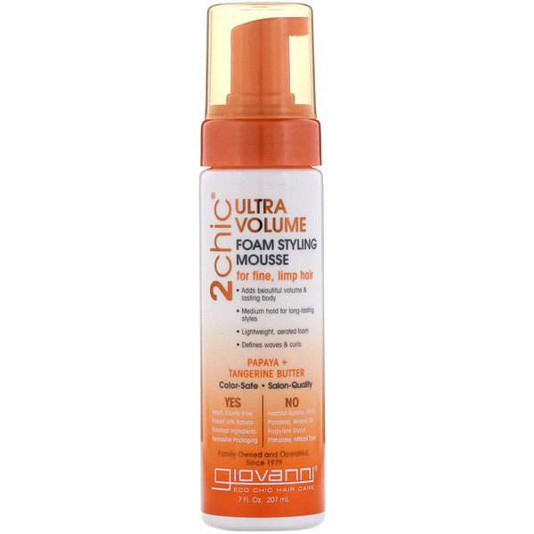 Giovanni 2chic Ultra Volume Foam Styling Mousse For Fine Limp