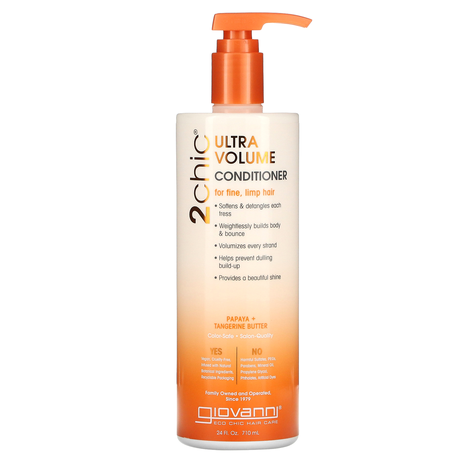 Giovanni, 2chic, UltraVolume Conditioner, For Fine, Limp Hair, Papaya