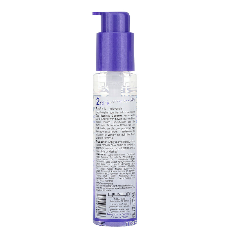 Giovanni, 2chic, Repairing Super Potion Hair Oil Serum, Blackberry