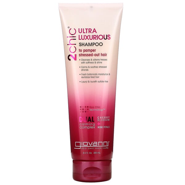 2chic, Ultra-Luxurious Shampoo, To Pamper Stressed-Out Hair, Cherry Blossom + Rose Petals, 8.5 fl oz (250 ml)
