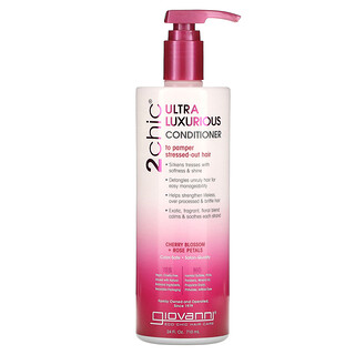 Giovanni, 2chic, Acondicionador ultralujoso, Para mimar el cabello estresado, Flor de cerezo y pétalos de rosa, 710 ml (24 oz. Líq.)