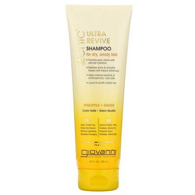 Giovanni 2chic, Ultra-Revive Shampoo, for Dry, Unruly Hair, Pineapple & Ginger, 8.5 fl oz (250 ml)