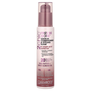 Giovanni, 2chic®, Frizz Be Gone™, hagyva hagyható kondicionáló és formázó elixír, shea vaj + édes mandulaolaj, 118 ml (4 fl oz)