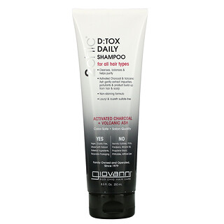 Giovanni, 2chic, D:Tox Daily Shampoo, For All Hair Types, Activated Charcoal + Volcanic Ash, 8.5 fl oz (250 ml)
