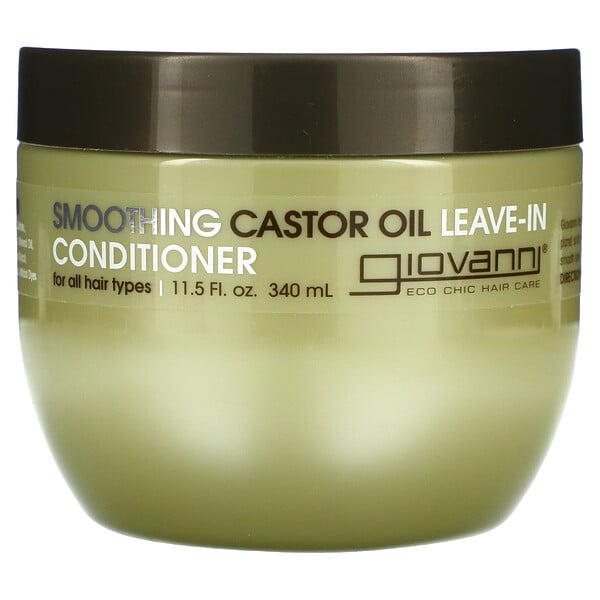 Giovanni, Smoothing Castor Oil Leave-In Conditioner, For All Hair Types, 11.5 fl oz (340 ml)