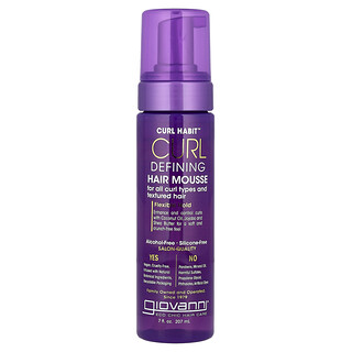 Giovanni, Curl Habit™, Mousse para definir el cabello, Para todo tipo de rizos y cabello texturizado, 207 ml (7 oz. líq.)