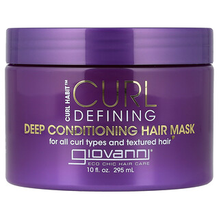 Giovanni, Curl Habit™, Masker Rambut Mendalam yang Menentukan Keriting, Untuk Semua Jenis Keriting dan Rambut Bertekstur, 10 fl oz (295 ml)