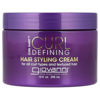 Giovanni, Curl Habit™, Κρέμα styling μαλλιών που καθορίζει τις μπούκλες, για όλους τους τύπους μπούκλες και τα μαλλιά με υφή, 295 ml