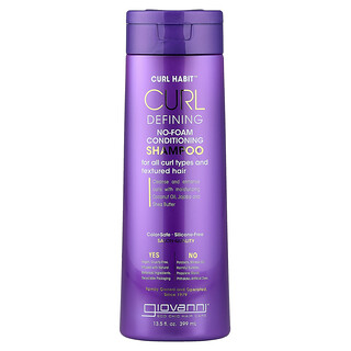 Giovanni, Curl Habit™, 컬 디파이닝 무폼 컨디셔닝 샴푸, 모든 컬 타입과 텍스처 모발에 적합, 399ml(13.5fl oz)