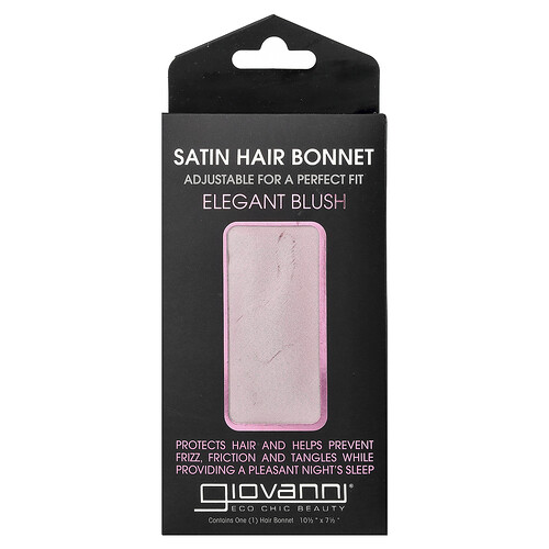 Giovanni, Satin Hair Bonnet, Elegant Blush, 1 Hair Bonnet