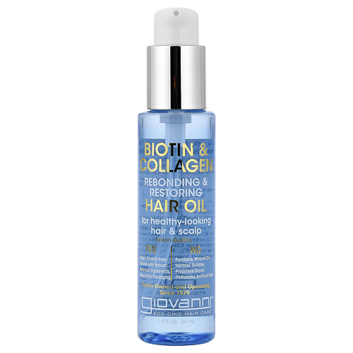 Giovanni Biotin & Collagen Rebonding & Restoring Hair Oil, 1.9 fl oz (56 ml)