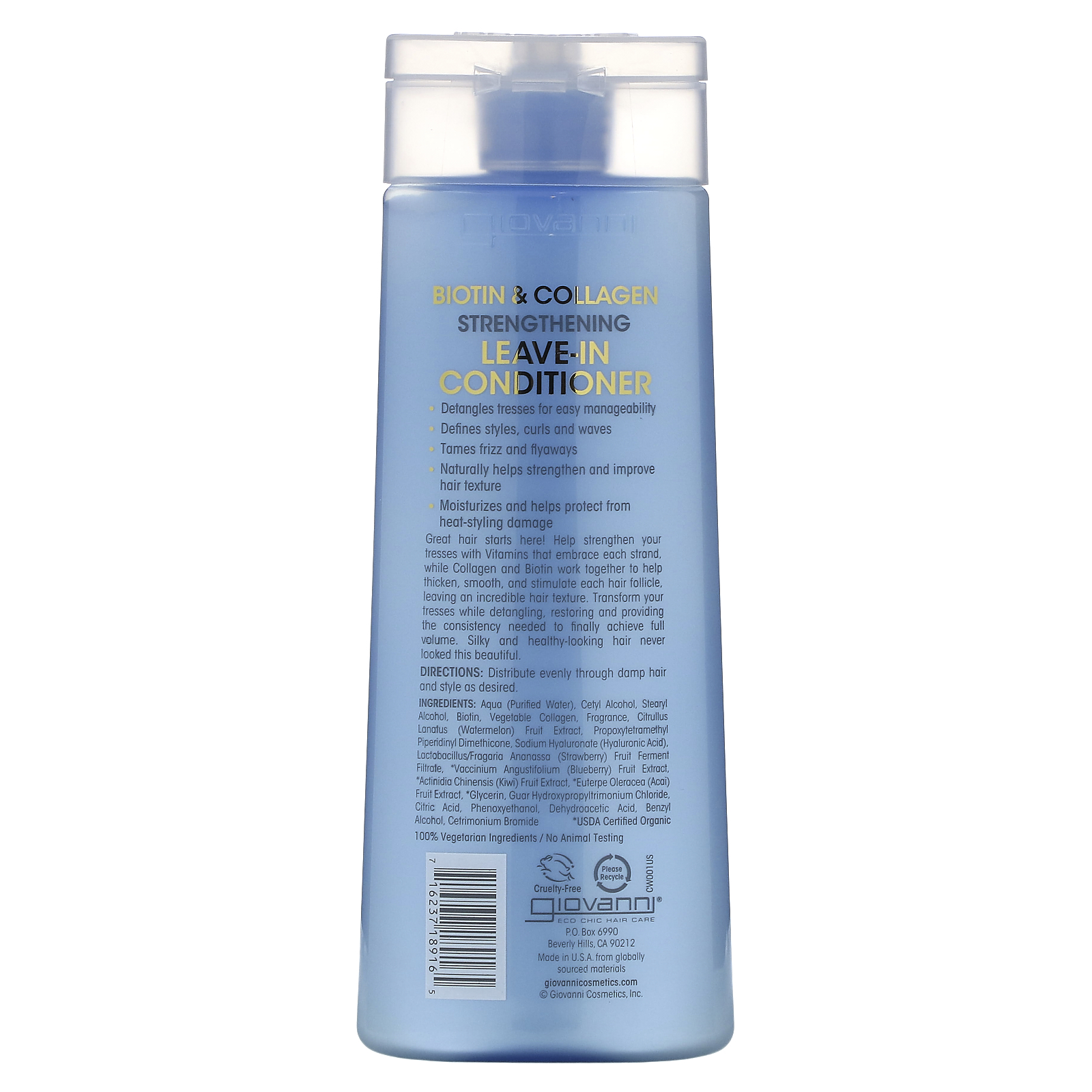 Giovanni, Biotin & Collagen Strengthening LeaveIn Conditioner, 8.5 fl oz (250 ml)