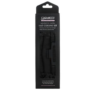 Giovanni, Heatless Satin, Hair Curling Set, Black, 4 Piece