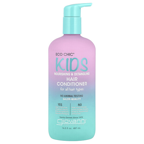 Giovanni, Eco Chic® Kids, Acondicionador nutritivo y desenredante para el cabello, Para todo tipo de cabello, 487 ml (16,5 oz. líq.)