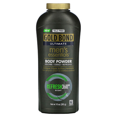 Gold Bond Ultimate, мужская пудра для тела Essentials, освежающий запах, 283 г (10 унций)