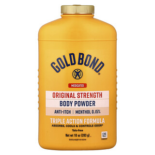 Gold Bond, Medicated, Polvos corporales, Fórmula de triple acción, 283 g (10 oz)