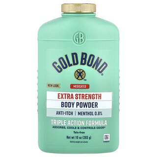 Gold Bond, Medicated, Polvos corporales, Fórmula de triple acción, 283 g (10 oz)