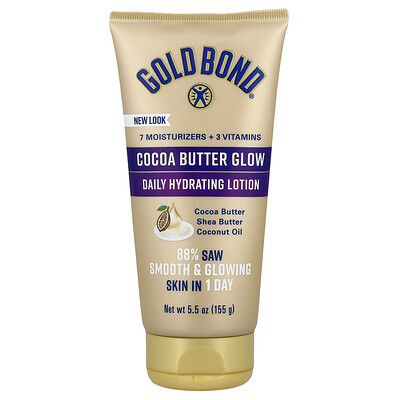 Gold Bond, Cocoa Butter Glow, Loción hidratante de uso diario, 155 g (5,5 oz)