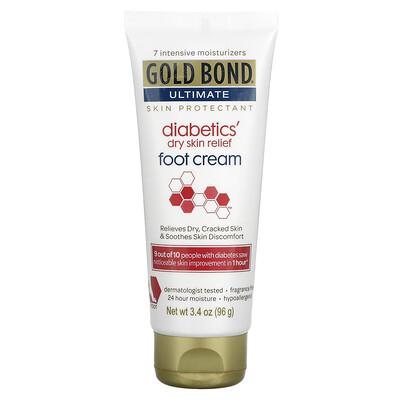 Купить Gold Bond Ultimate, крем для ног для сухой кожи для диабетиков, без отдушек, 96 г (3, 4 унции)