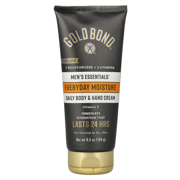 Gold Bond Men's Essentials®, Daily Body & Hand Cream, For Normal To Dry Skin, 6.5 oz (184 g)