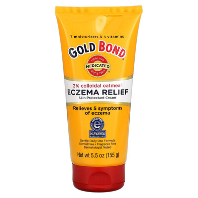 Gold Bond Medicated, крем для защиты кожи от экземы, 2% коллоидная овсянка, 155 г (5, 5 унции)  - купить со скидкой