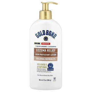 Gold Bond, Medicated, Eczema Relief Skin Protectant Lotion, For Dry to Extra Dry Skin, 14 oz (396 g)