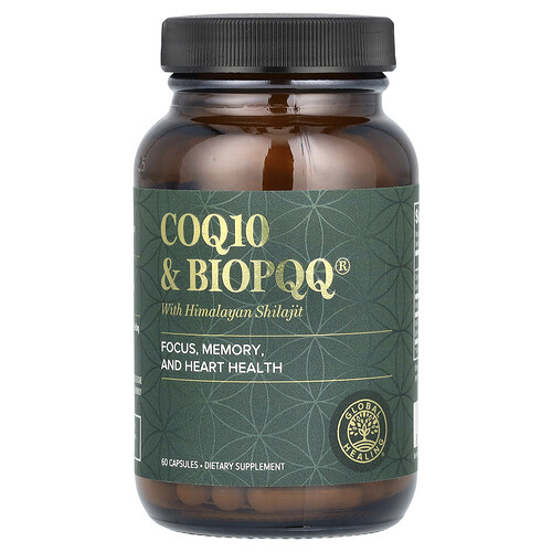 Global Healing, CoQ10 & BioPQQ with Himalayan Shilajit, CoQ10 und BioPQQ mit Himalaya-Shilajit, 60 Kapseln