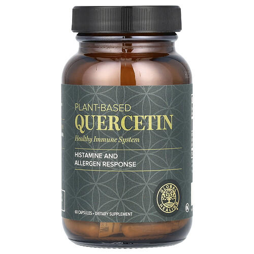 Global Healing, Plant-Based Quercetin, pflanzliches Quercetin, 60 Kapseln (250 mg pro Kapsel)