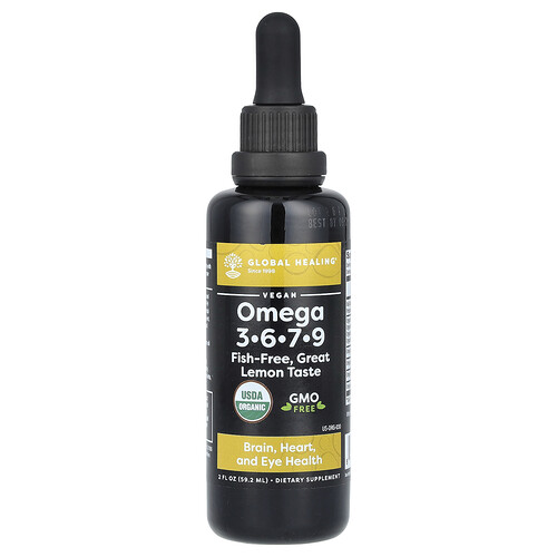 Global Healing, Omega 3, 6, 7, 9, Omega-3, 6, 7, 9, Zitrone, 59,2 ml (2 fl. oz.)