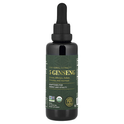 Global Healing, Raw Herbal Extract™, 5 Ginseng, 59,2 ml (2 oz. líq.)