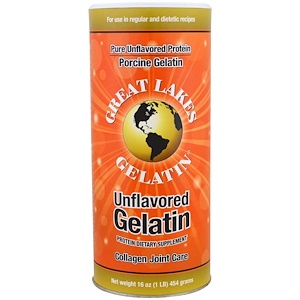 Great Lakes Gelatin Co., Свиной желатин, коллаген для суставов, без вкуса, 454 г (16 oz)