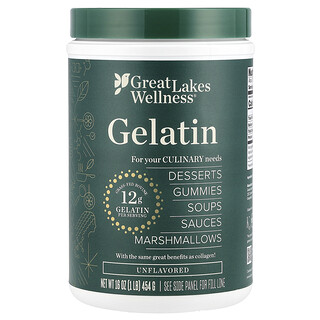 Great Lakes Wellness, Gelatine, Unflavoured, 16 oz (454 g)