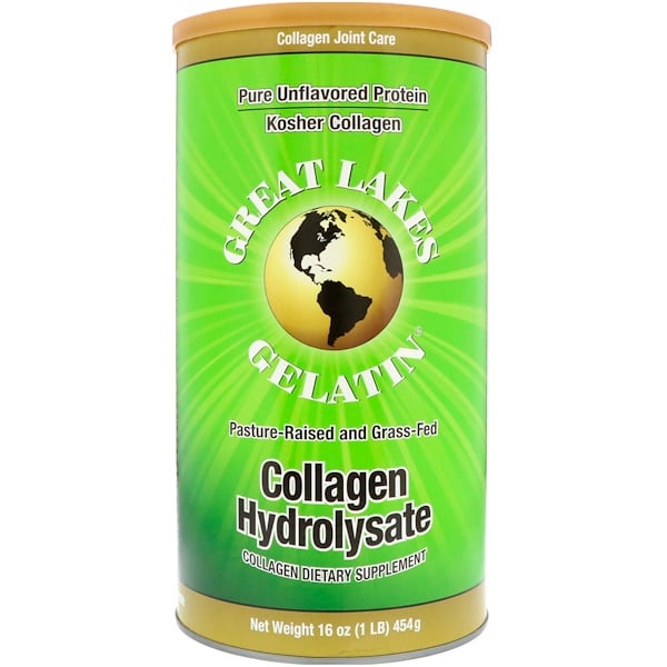 Great Lakes Gelatin Co., Коллагена гидролизат, препарат коллаген для суставов, 16 унц. (454 г)