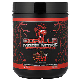 Gorilla Mind, Mode Nitric®, Uyarıcı İçermeyen Antrenman Öncesi Formülü, Tiger's Blood, 1,73 lb (784 g)