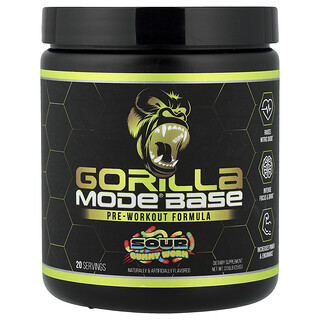 Gorilla Mind, Base Mode®, Fórmula Pré-Treino, Goma Azeda, 250 g (0,55 lb)