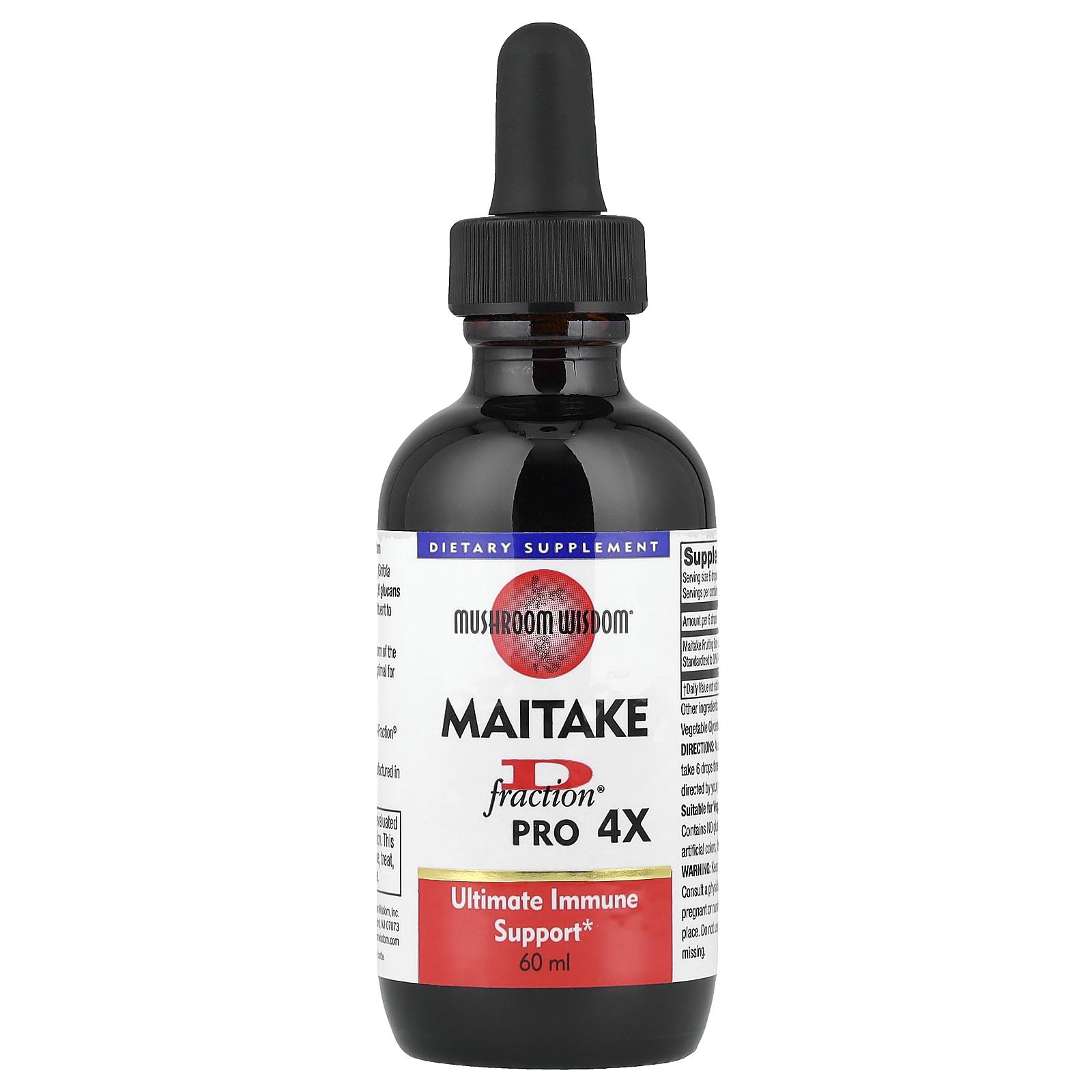 Maitake D-fraction（マイタケD-フラクション）、プロ4X、60ml（1回分