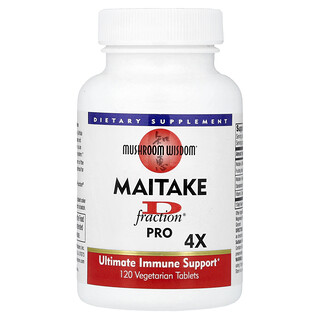 ماشروم ويسدوم‏, Maitake D-Fraction® ، Pro 4X ، 120 قرصًا نباتيًا