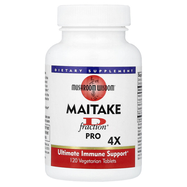 Mushroom Wisdom Maitake D-Fraction®, Pro 4X, 120 Vegetarian Tablets