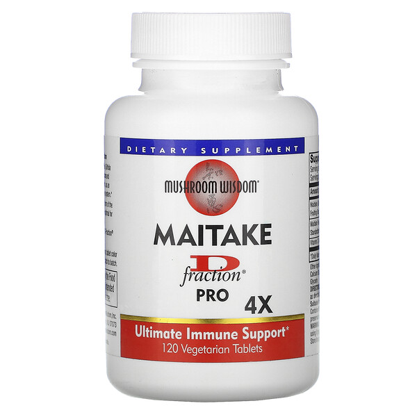 Mushroom Wisdom‏, Maitake D-Fraction Pro 4X, 120 Vegetarian Tablets