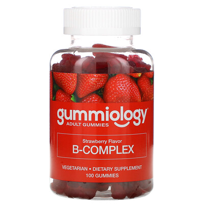 

Gummiology комплекс витаминов группы В, со вкусом клубники, 100 жевательных таблеток
