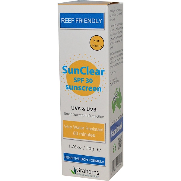 Grahams Natural Alternatives, SunClear, Sunscreen, SPF 30, 1.76 oz (50 g) (Discontinued Item) 