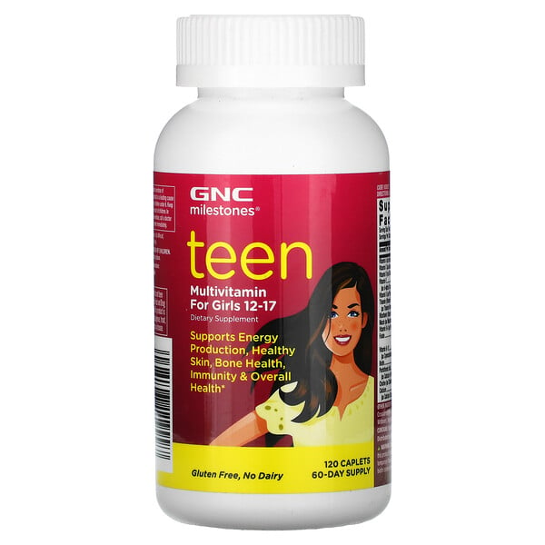 GNC, Milestones, мультивитамины для подростков, для девочек 12-17 лет, 120 капсул