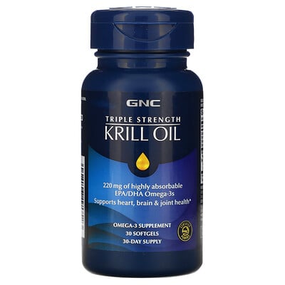 GNC Triple Strength Krill Oil, 30 Softgels
