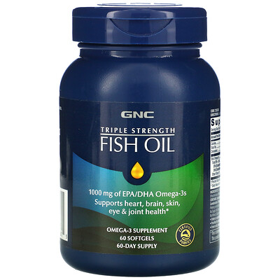 GNC Triple Strength, Fish Oil, 60 Softgels