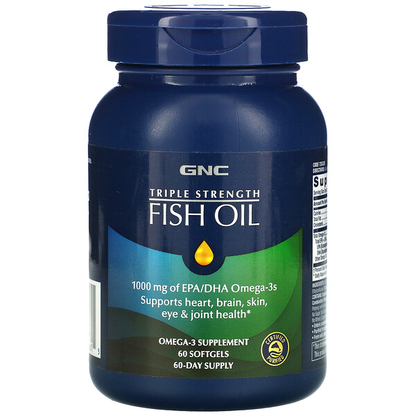 GNC‏, Triple Strength, Fish Oil, 60 Softgels
