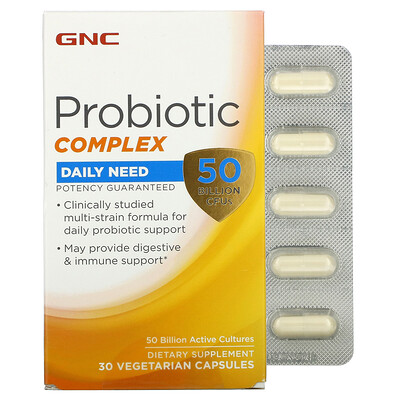 GNC Probiotic Complex, Daily Need, 50 Billion CFU, 30 Vegetarian Capsules