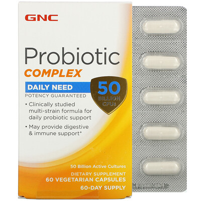 GNC Probiotic Complex, Daily Need, 50 Billion CFU, 60 Vegetarian Capsules