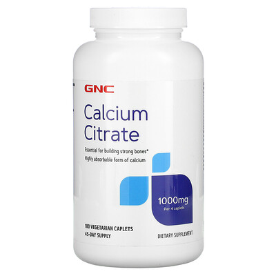GNC Calcium Citrate, 180 Vegetarian Caplets